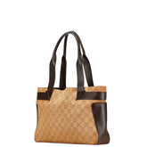 グッチ GGキャンバス トートバッグ 73983 ブラウン キャンバス レザー レディース GUCCI 【中古】